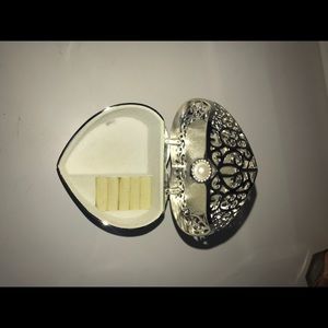 Brand new silver heart jewelry box.